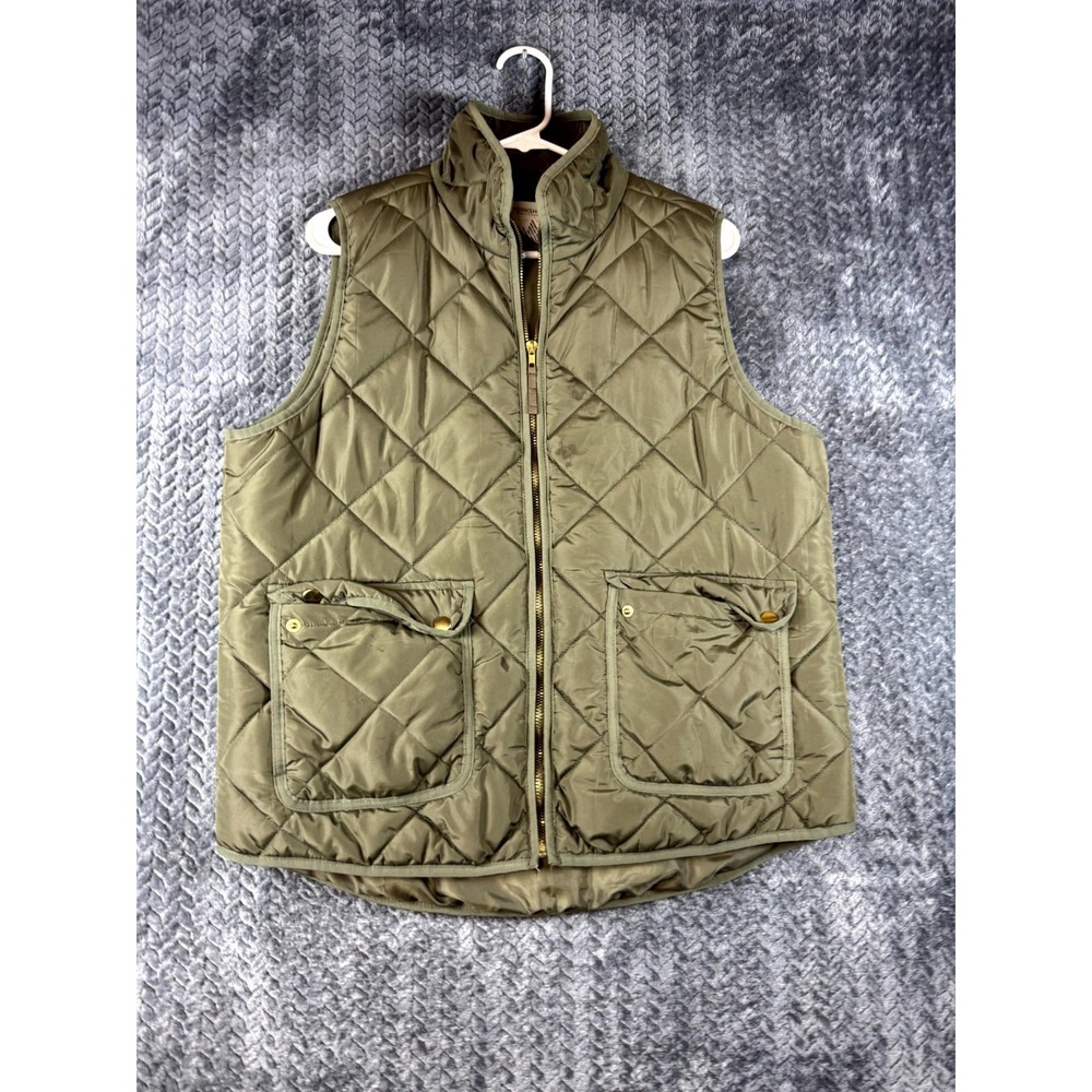 Workshop Republic Clothing Puffer‎ Vest Womens Large Olive Quilted Full Zip